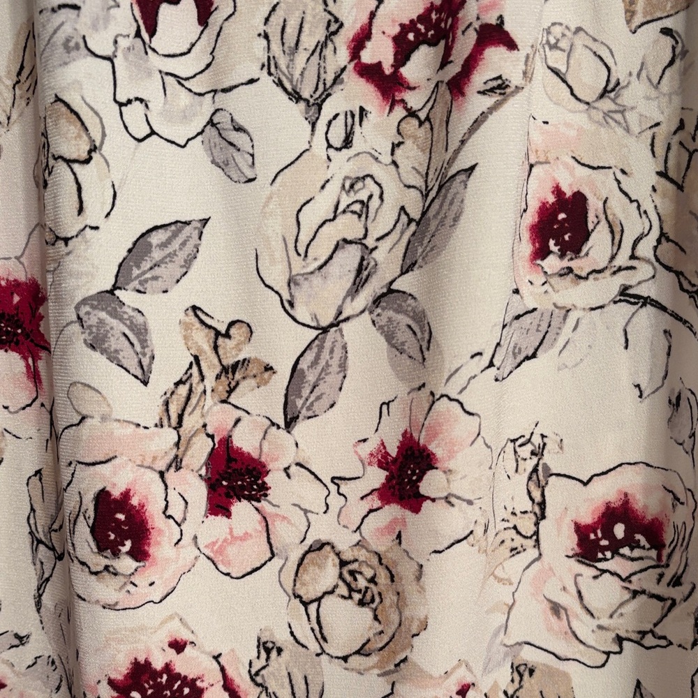 White House Black Market Floral Sleeveless Top - White and Red size XS  NWOT - Picture 4 of 10